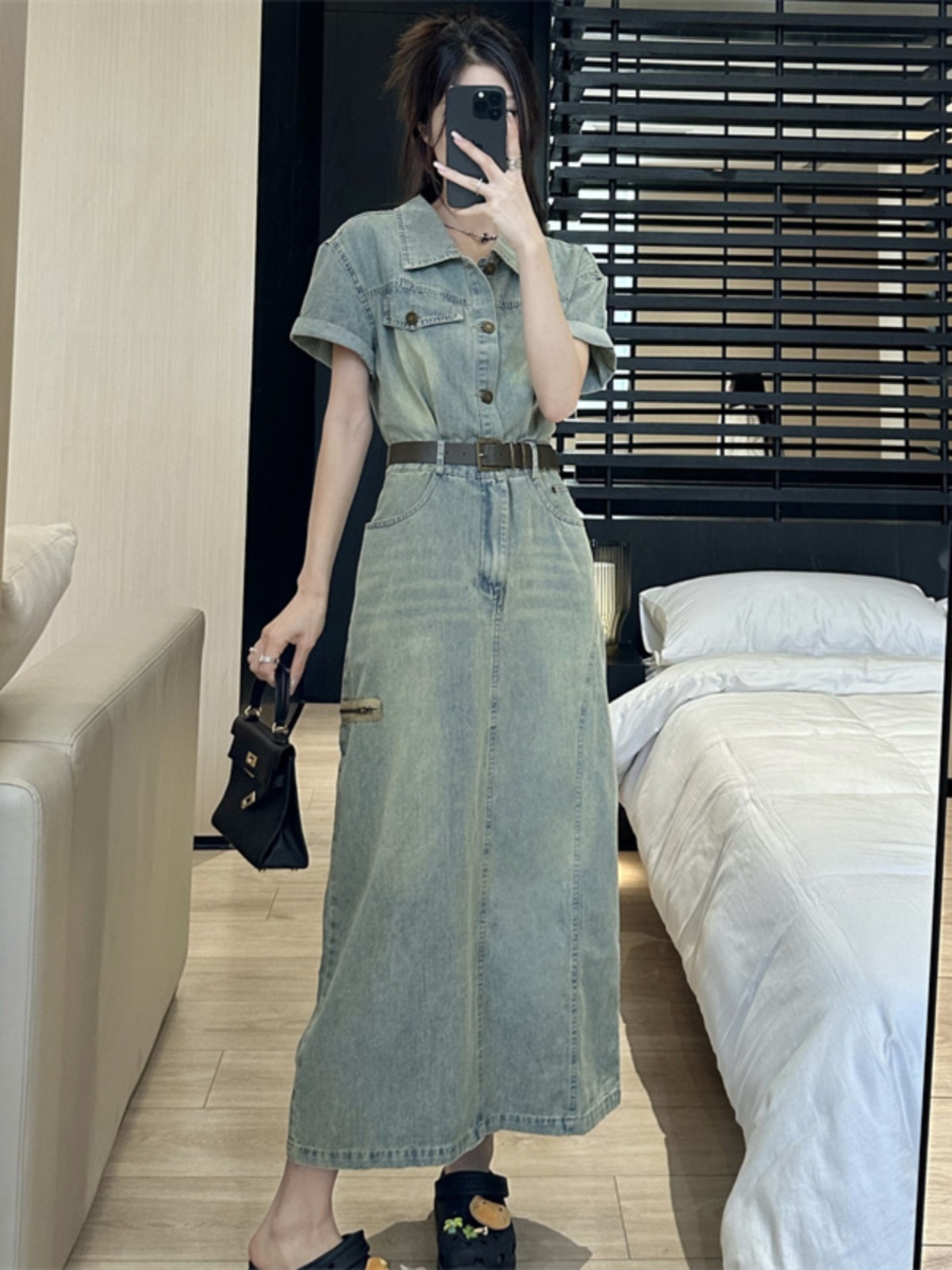 プラスサイズヴィンテージアメリカンスタイルデニムドレス女性の - Denim Skirt Midi Vintage のレビューと価格