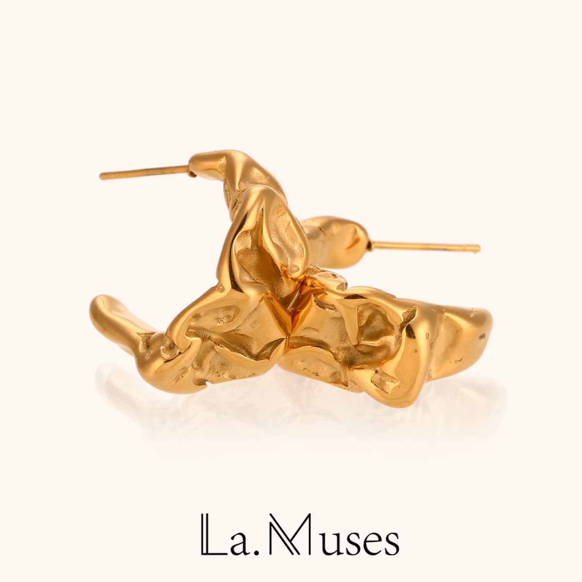 La.muses-女性のためのステンレス鋼のフープピアス,創 - Vintage Fashion La のレビューと価格