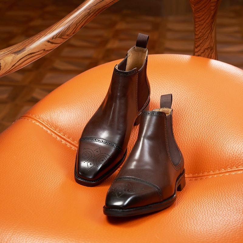 ヴィンテージイタリアメンズチェルシーブーツ高級本革手作りデザ - Vintage Fashion And Design のレビューと価格