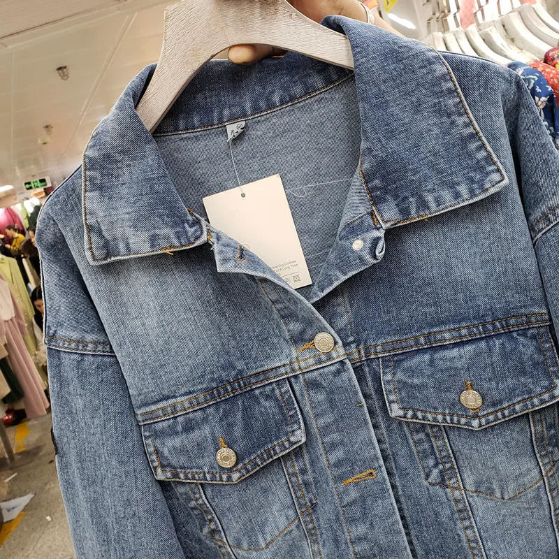 ヴィンテージブルー刺繍スパンコールタッセルデニムジャケット女 - Patchwork Jean Jacket のレビューと価格