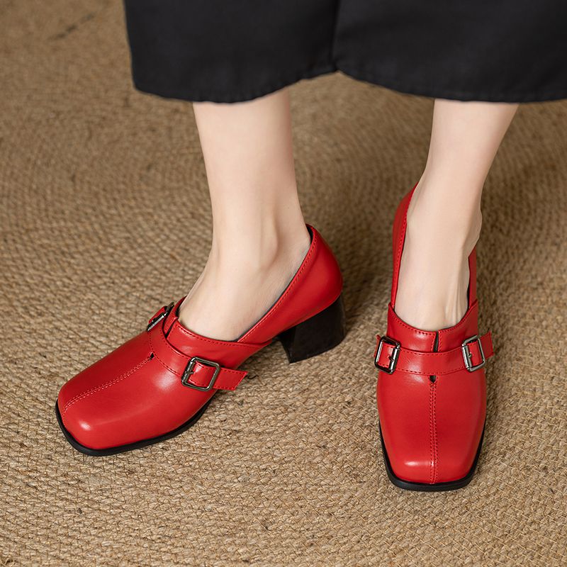 Girseaby ヴィンテージ女性パンプススクエアトゥブロッ - Vintage Fashion And Design のレビューと価格