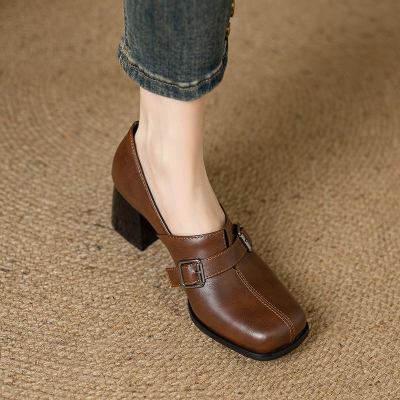 Girseaby ヴィンテージ女性パンプススクエアトゥブロッ - Vintage Fashion And Design のレビューと価格